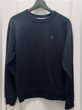 Champion Black Crewneck Sweatshirt with Small Logo